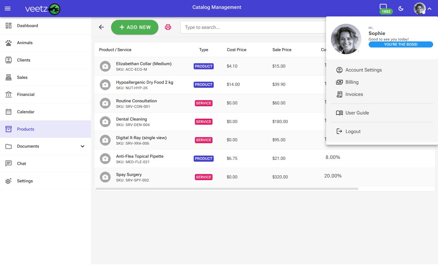 Navigating to Account Settings
