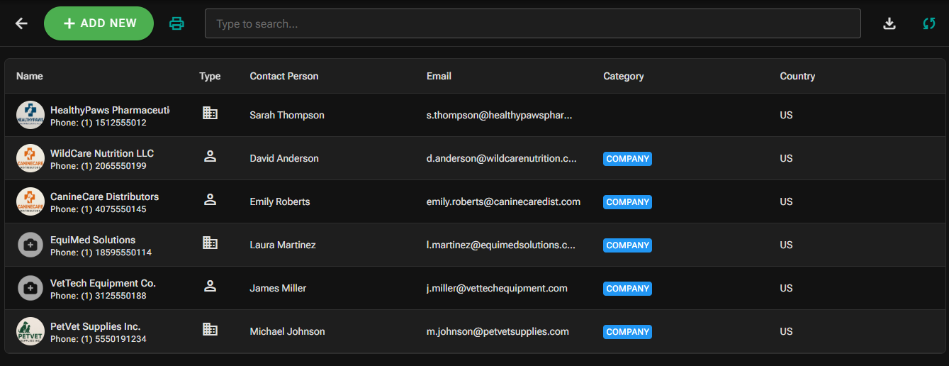 Veetz Supplier Explore Screen