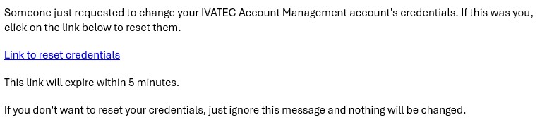 Email with Password Reset Link